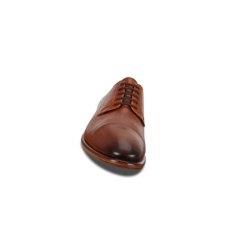 Men's Ecco Vitrus Mondial Cap-toe Derby Dress Shoes Orange | Canada 539ZUT